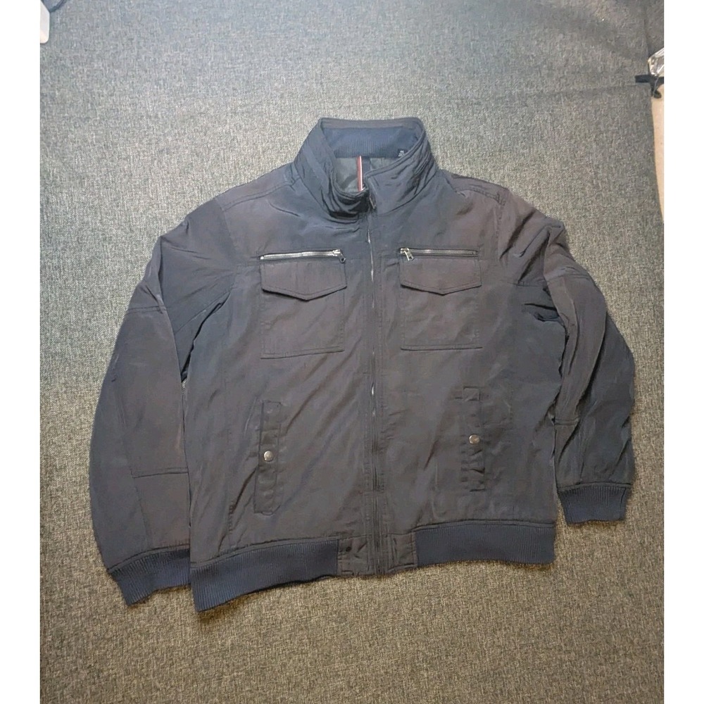 Vintage Tommy Hilfiger Reflective Bomber Style Jacket Mens XXL Full Zip Coat